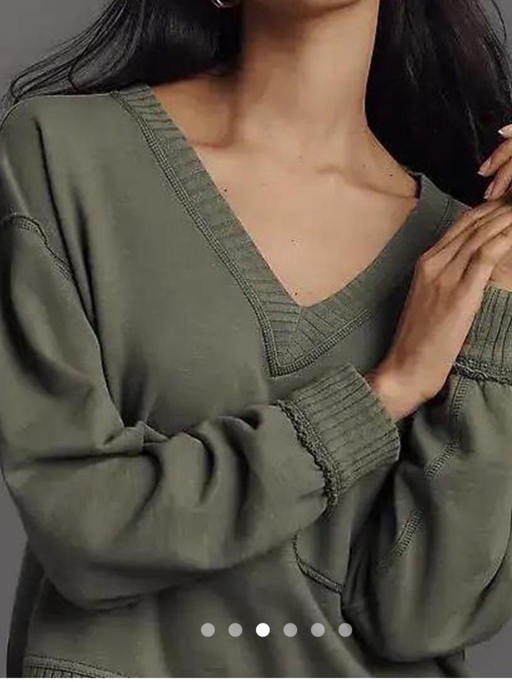 Pilcro Light Blue V-Neck Slouchy Knit Pullover